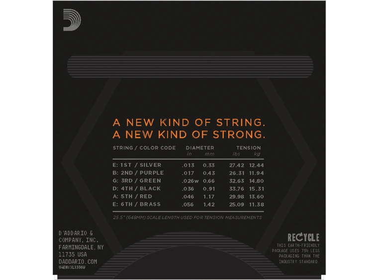 D'addario NYXL1356W El.Gitar Strenger (013-056) 